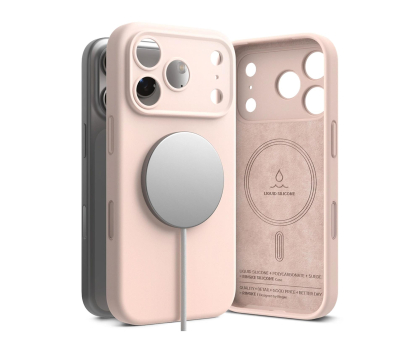 Etui / obudowa na smartfona Ringke Silicone Magnetic Magsafe do Iphone 17 Pro Pink Sand